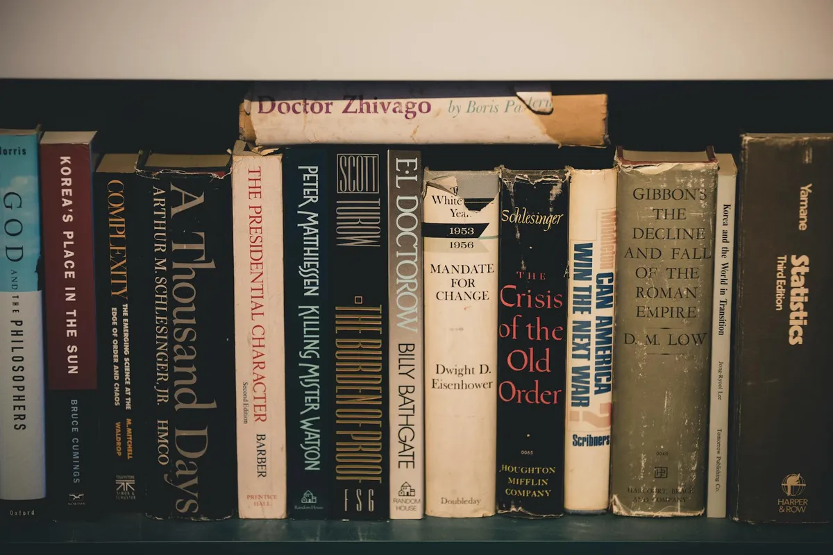 Classical philosophy books in a study